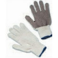 Natural Cotton/ Poly Blend PVC Dotted 2 Sided String Gloves (Small)